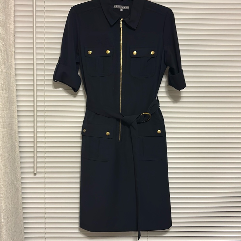 Navy shirt dress. Sharagano size 6